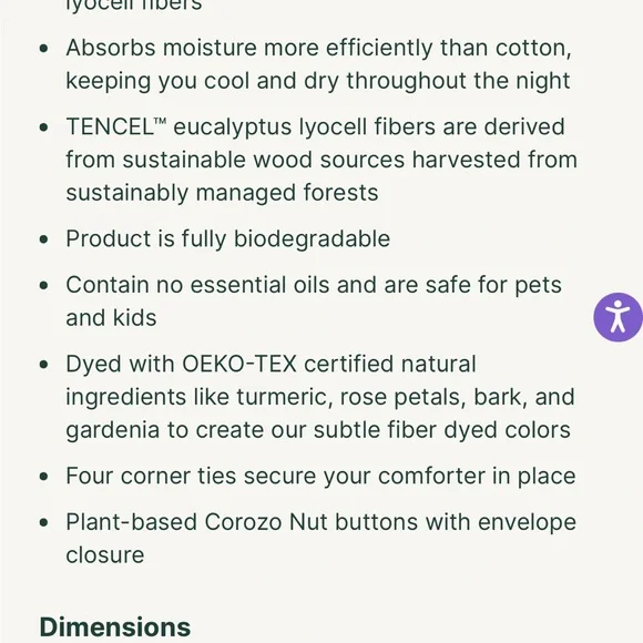 Buffy Breeze cooling duvet cover twin/twin XL color Oyster - Picture 7 of 7